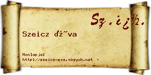 Szeicz Éva névjegykártya